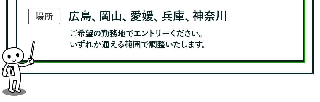 広島、岡山、愛媛、兵庫、神奈川